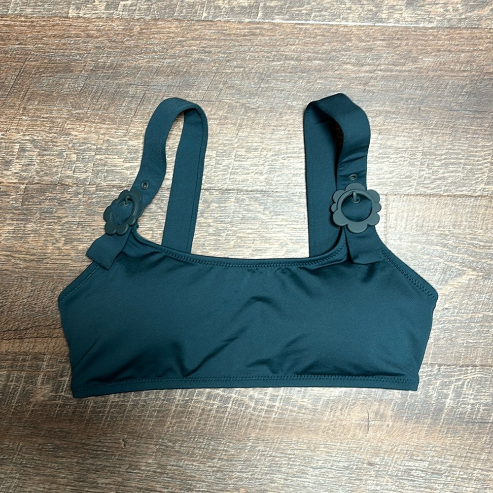 NWOT Kate Spade Daisy Buckle Teal Bikini Top Size XS